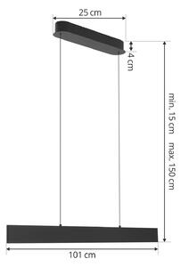 Závěsné svítidlo Lucande LED Philine, 101 cm, černá, železo