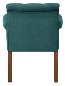 Tyrkysová židle s tmavě hnědými nohami z bukového dřeva Ted Lapidus Maison Flacon