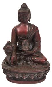 Uzdravující Buddha, červený, pryskyřice, 7x5x11cm