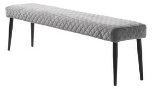 Designová lavice Hallie 160 cm šedý samet - Skladem