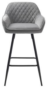 Designová barová židle Dana šedý samet