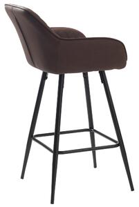 Designová barová židle Dana tmavě hnědá ekokůže