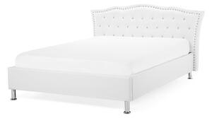 Manželská postel 140 cm MATH (s roštem a úl. prostorem) (bílá). 1007347