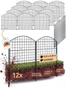 Plotové prvky pro okrasné jezírko, zapichovací plot, pro zahradu, 12 kusů, ocel V2A