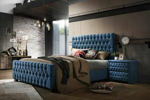 MELÁNIE manželská postel 180 x 200, modrá