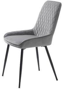 Designová jídelní židle Dana šedý samet