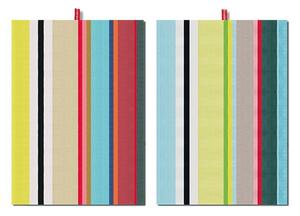 Sada 2 bavlněných utěrek Remember Green Stripes, 70 x 50 cm