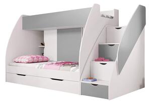 Patrová postel 80 cm Mareus (šedá) (s roštem). Vlastní profesionální přeprava až k Vám domů 1014003