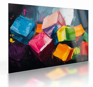 Skleněný obraz - Barevné krychle (70x50 cm)