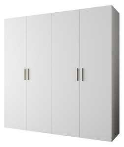 Šatní skříň 200 cm Borry 1 (bílá + stříbrná)