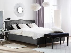 Manželská postel 160 cm MATH (s roštem) (tmavě šedá). 1007364
