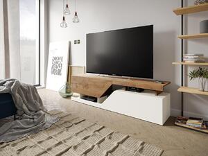 Moderní TV stolek Cemba, wotan/bílá