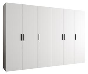 Šatní skříň 300 cm Borry 1 (bílá + černá)