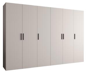 Šatní skříň 300 cm Borry 1 (kašmír + černá)
