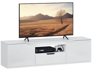 HOMCOM Televizní Skříňka s 2 Dveřmi, Zásuvkou, 160 cm Dlouhá Televizní Stojan pro Televize do 65 Palců, Televizní Stol z Kabelovou Správou pro Obývací