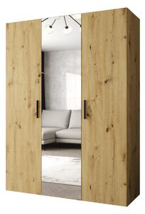 Šatní skříň 150 cm Borry 2 (dub artisan + černá)