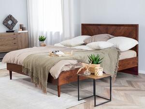 Manželská postel 140 cm MILLET (s roštem) (tmavé dřevo). 1007368