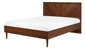 Manželská postel 140 cm MILLET (s roštem) (tmavé dřevo). 1007368