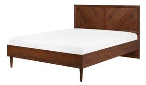 Manželská postel 160 cm MILLET (s roštem a LED osvětlením) (tmavé dřevo). 1007372