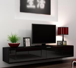 TV stolek Igore 140, černá/černý lesk