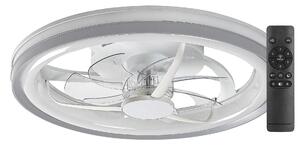 Rabalux SMART Stříbrné stropní LED svítidlo s ventilátorem Fanricius 480mm 40W CCT s DO 71335
