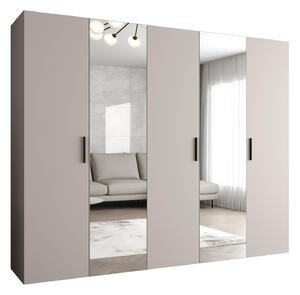 Šatní skříň 250 cm Borry 2 (kašmír + černá)
