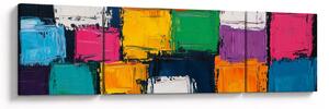 Obraz - Malba barevných čtverců (170x50 cm)