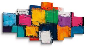 Obraz - Malba barevných čtverců (210x100 cm)