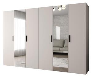 Šatní skříň 300 cm Borry 2 (kašmír + černá)