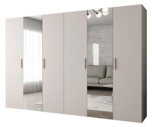 Šatní skříň 300 cm Borry 2 (kašmír + stříbrná)