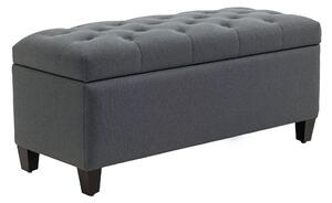 HOMCOM Čalouněná lavice se zásuvným boxem, 100 x 40 x 44 cm, tmavě šedá | Aosom