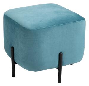 HOMCOM Polstrovaný Sametový Taburet s Úložným Prostorem Polyester Ocel Pěna Tyrkysová 44,5 x 44,5 x 41,5 cm | Aosom