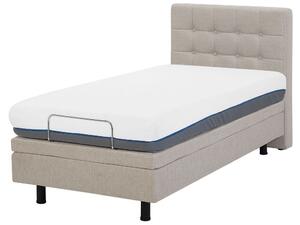 Jednolůžková postel 80 cm DUCHE (látka) (béžová) (s roštem). 1018556