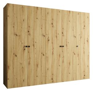 Šatní skříň 250 cm Parna 1 (dub artisan + černá)