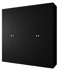 Šatní skříň 200 cm Parna 1 (černá + stříbrná)