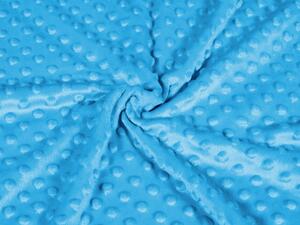 Biante Hřejivé ložní povlečení Minky 3D puntíky MKP-034 Modré Prodloužené 140x220 a 70x90 cm
