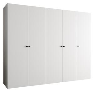 Šatní skříň 250 cm Parna 1 (bílá + černá)