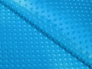 Biante Dětské povlečení do postýlky Minky 3D puntíky MKP-034 Modré Do postýlky 90x130 a 40x60 cm