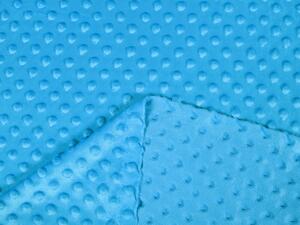 Dětská látka Minky 3D puntíky MKP-034 Modrá - šířka 150 cm
