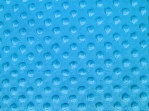 Biante Hřejivé ložní povlečení Minky 3D puntíky MKP-034 Modré Prodloužené 140x220 a 70x90 cm