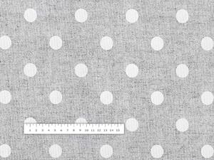 Dekorační látka Porto PRT-018 Bílé puntíky na šedém režném - šířka 140 cm