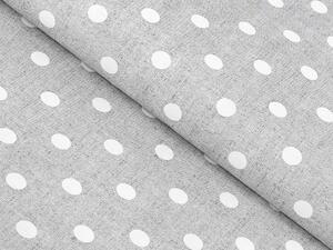 Biante Dekorační oválný ubrus Porto PRT-018 Bílé puntíky na šedém režném 50x100 cm