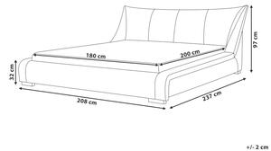 Manželská postel 180 cm NICE (s roštem a LED osvětlením) (bílá). 1007398
