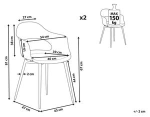Set 2 ks. jídelních židlí URCA (černá). 1022902