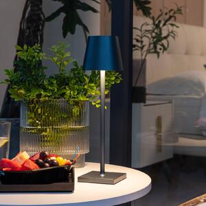 Lindby Janea LED stolní lampa na baterii šedomodrá