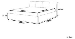 Manželská postel 180 cm ORBIT (s roštem a úl. prostorem) (béžová). 1007411