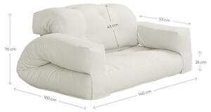 Bílobéžová pohovka 140 cm Hippo - Karup Design