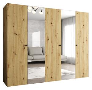 Šatní skříň 250 cm Parna 2 (dub artisan + černá)