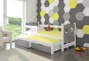 Dětská postel CAMPOS, 180x75, bílá/oranžová