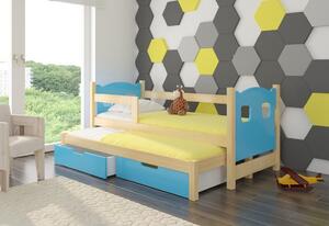 Dětská postel CAMPOS, 180x75, sosna/zelená